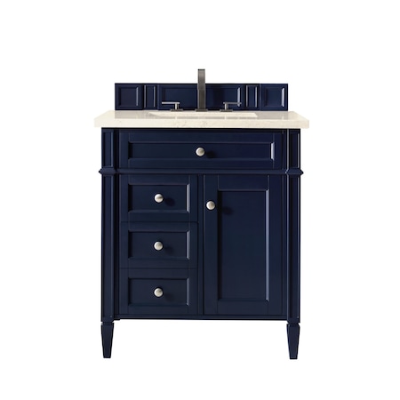 James Martin Vanities Brittany 30in Single Vanity, Victory Blue w/ 3 CM Eternal Marfil Quartz Top 650-V30-VBL-3EMR